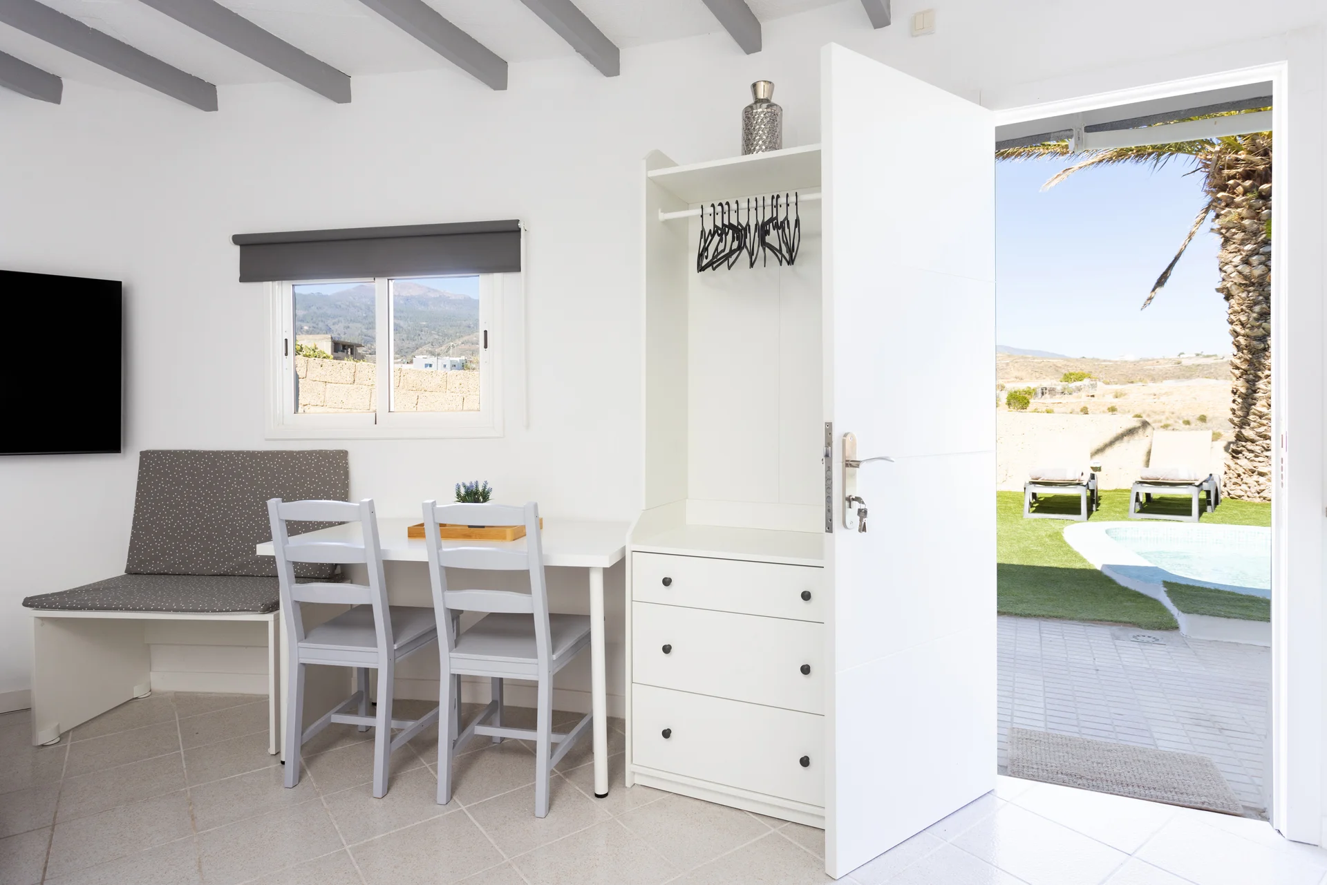 Dining area and door view
